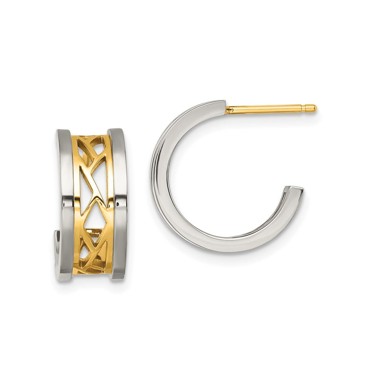 Stainless Steel Polished Yellow Ip-plated Hoop Earrings - Gold