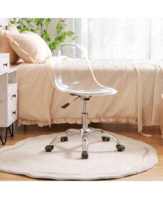 Swivel Acrylic Armless Adjustable Height Office Chair