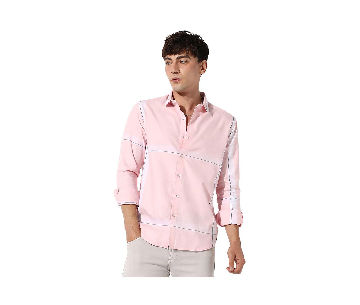 Мужская рубашка Cahoot Pastel Striped, цвет: Розовый — фото 1