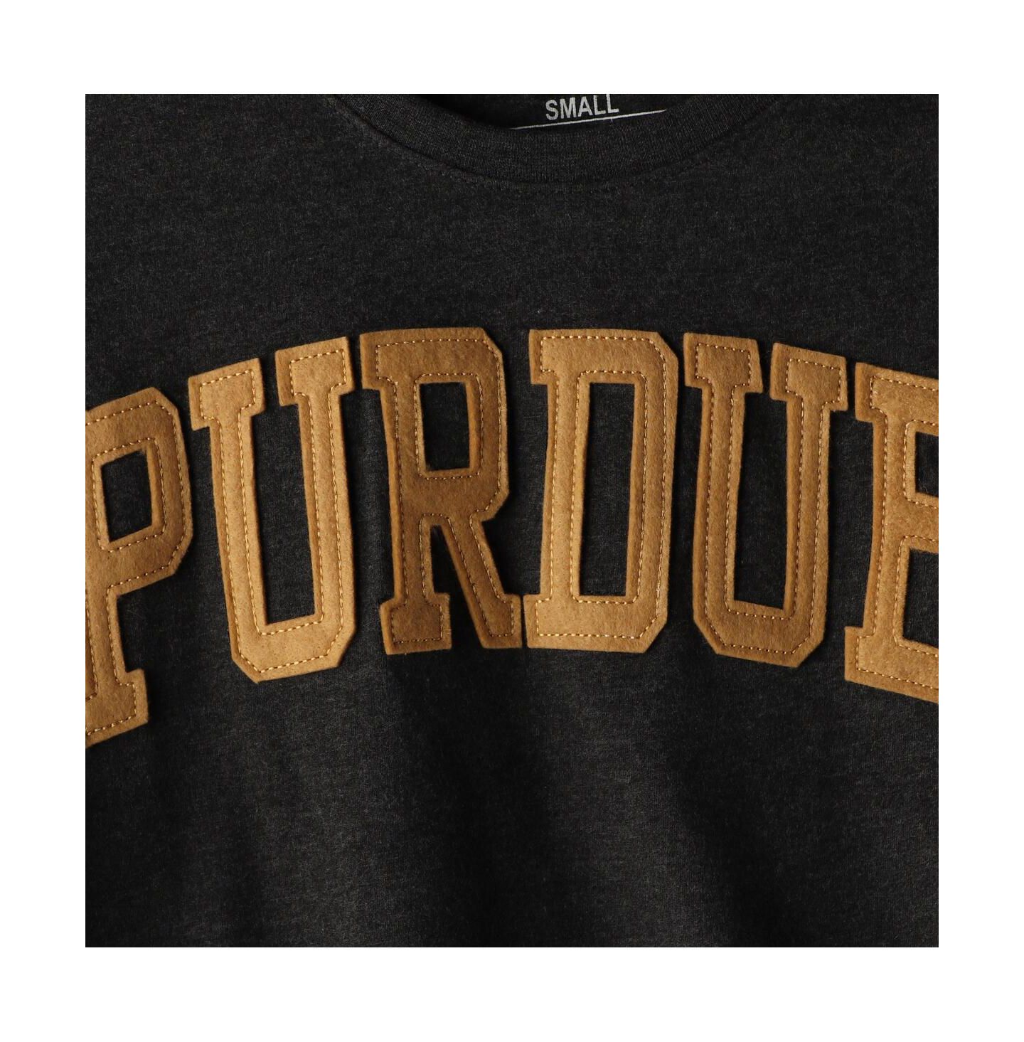 Женская футболка Pressbox Heathered Black Purdue Boilermakers Two-Hit Canyon Long Sleeve — фото 3