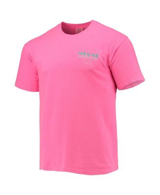 Image One Men's Pink Miami Hurricanes Miami Vice 305 T-shirt