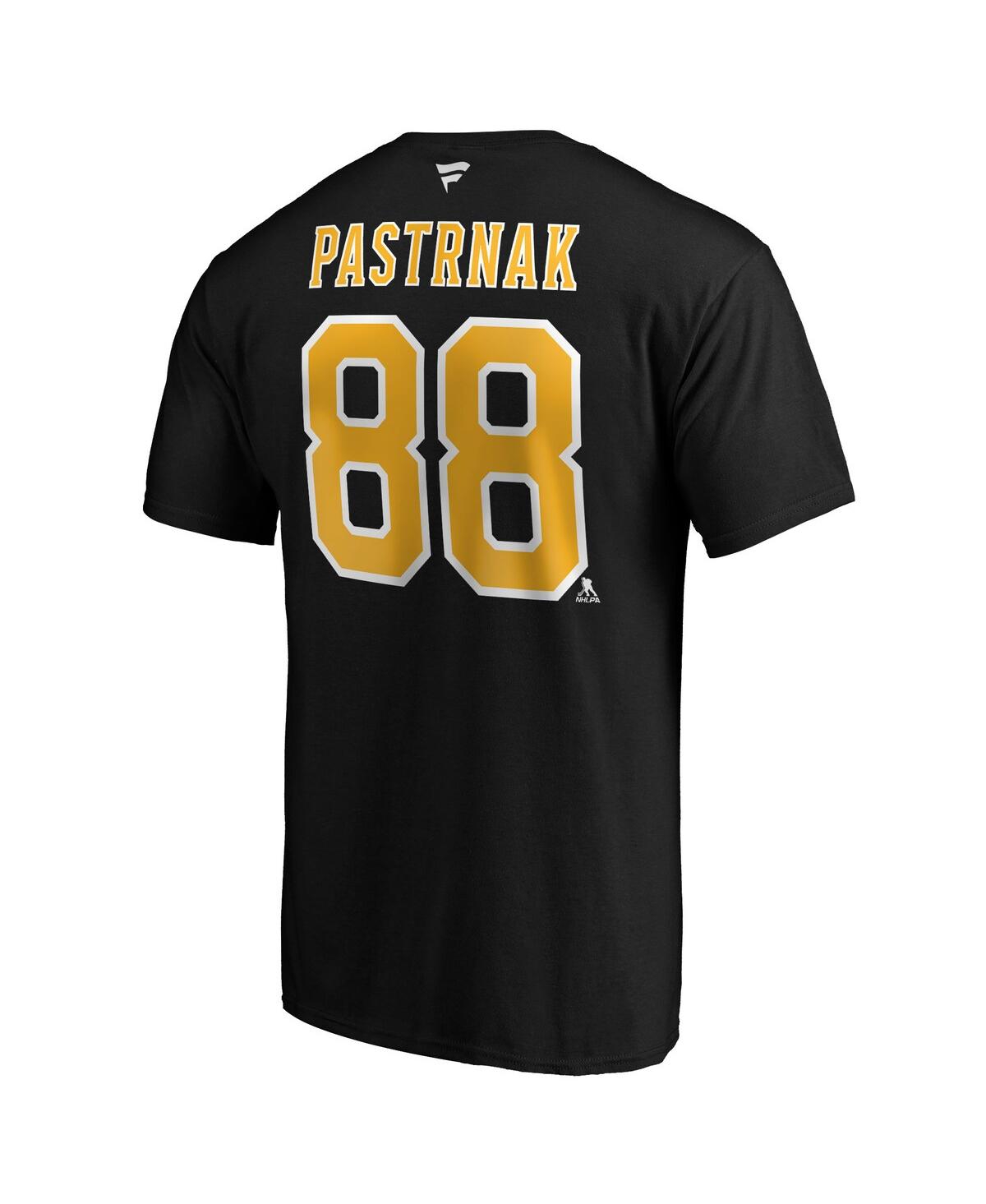 Fanatics Men's David Pastrnak Big And Tall Black Boston Bruins Team Authentic Stack Name And Number T-shirt In Black