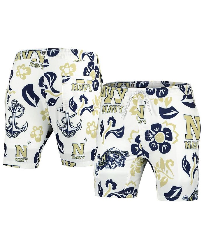 Wes & Willy Men's White Navy Midshipmen Vault Tech Swimming Trunks Macy's