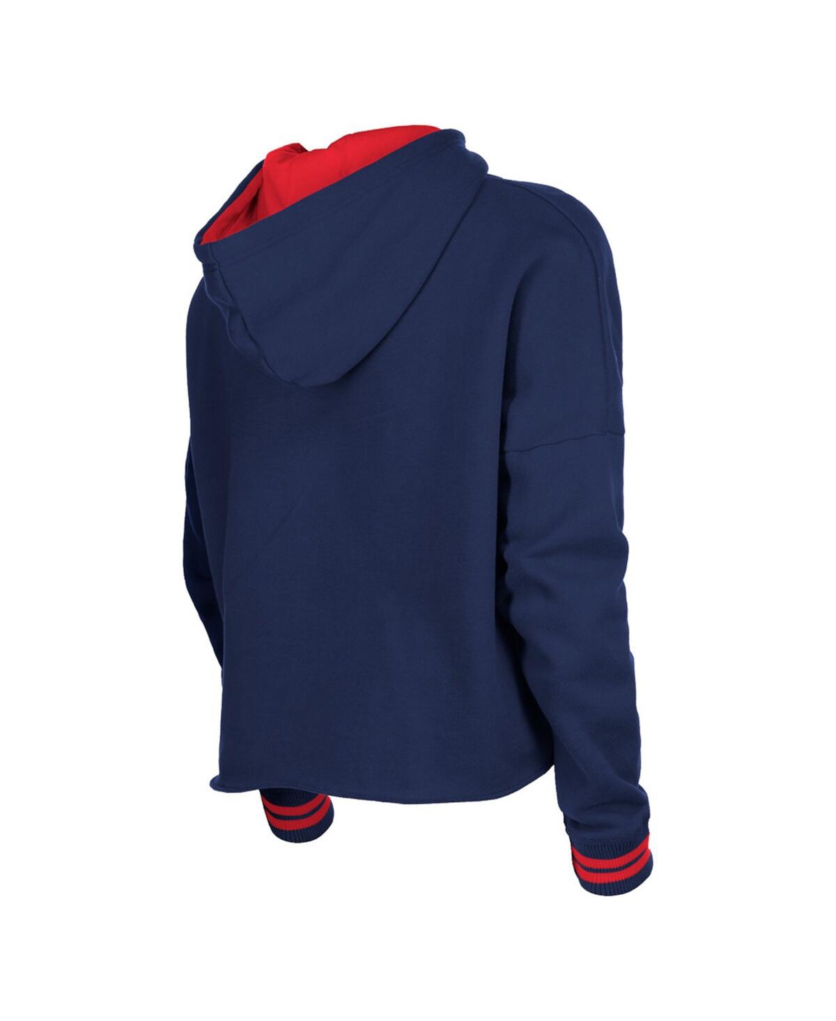 Women's 5th & Ocean by New EraUswnt Athleisure Cropped Fleece Pullover Hoodie - Navy