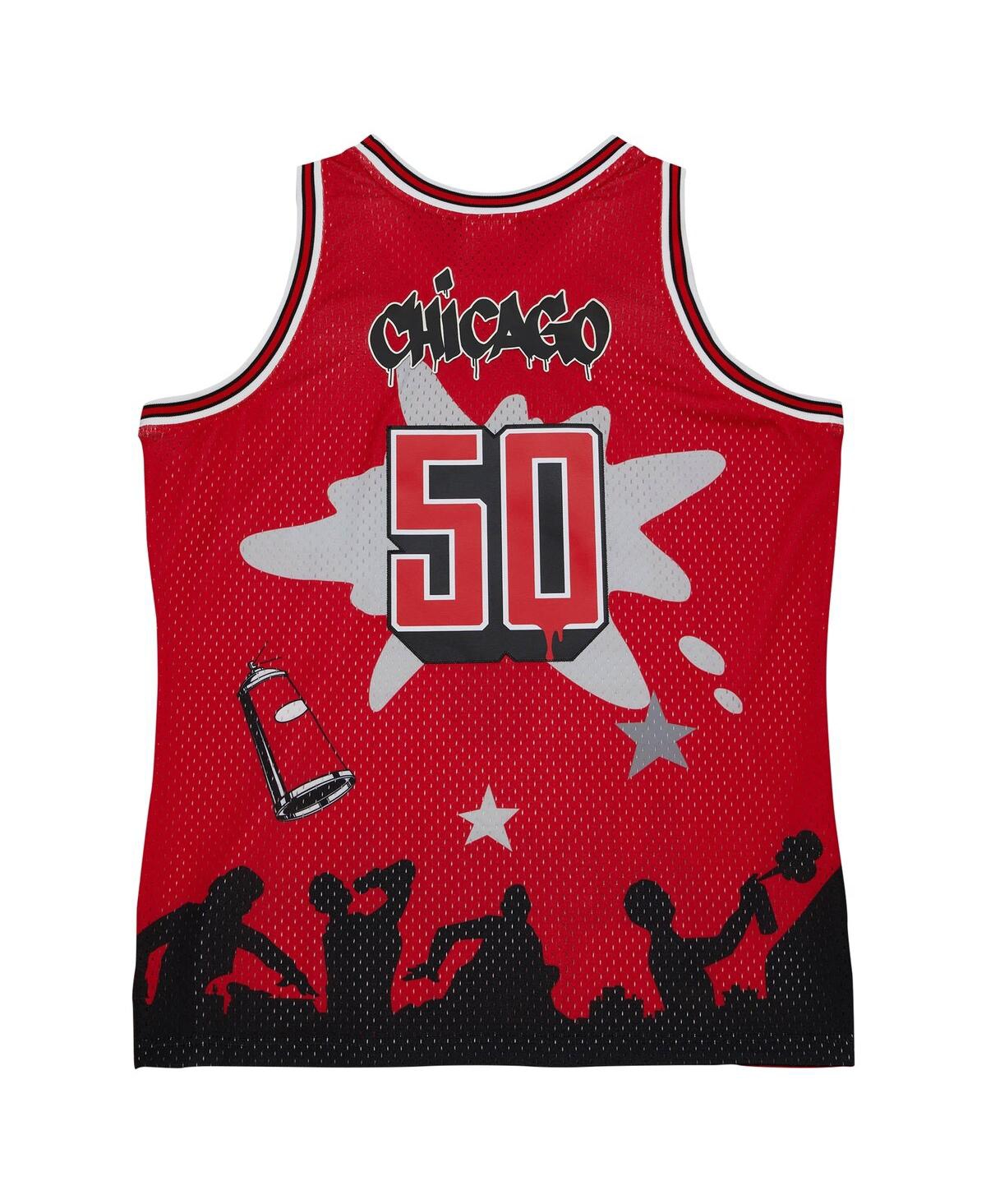 Men's Mitchell & Ness x Tats CruChicago Bulls Hardwood Classics Fashion Jersey - Red