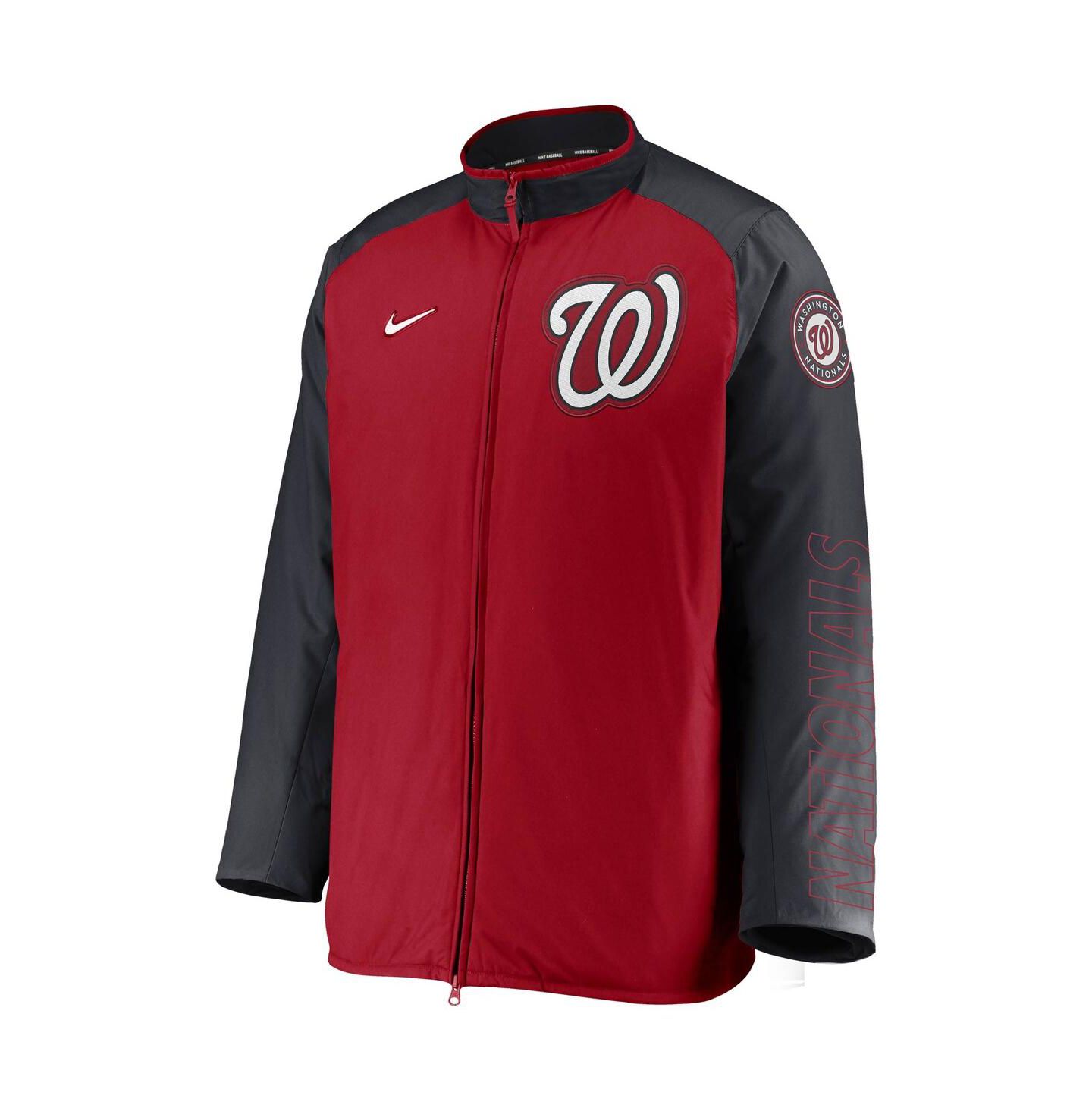 Мужская куртка Nike Red, Navy Washington Nationals Authentic Collection Dugout Full-Zip — фото 2