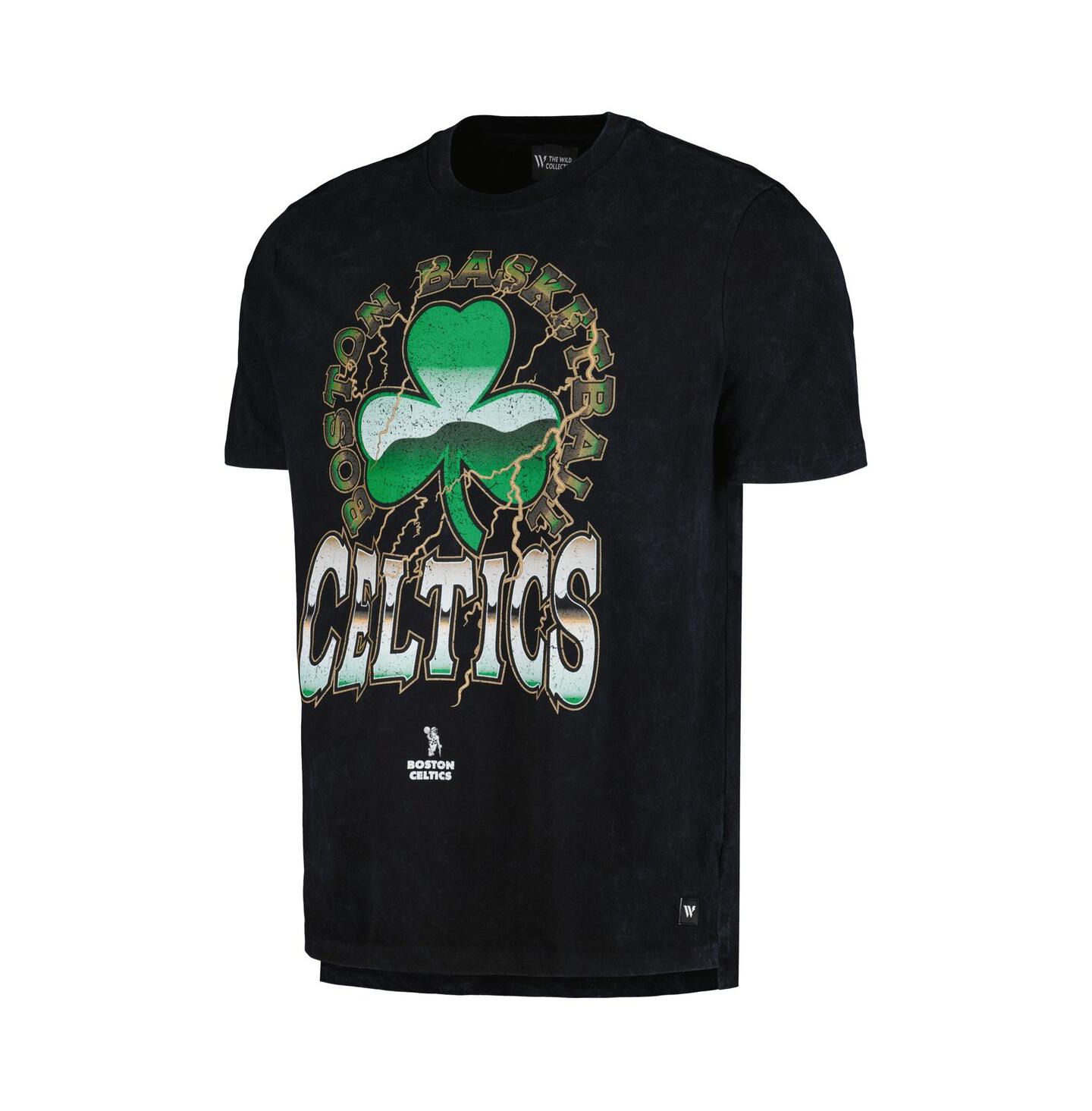 Футболка The Wild Collective Black Distressed Boston Celtics Tour Band — фото 2