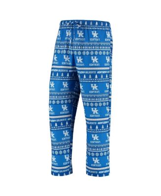 Men's Royal Kentucky Wildcats Ugly Sweater Knit Long Sleeve Top and Pant Set