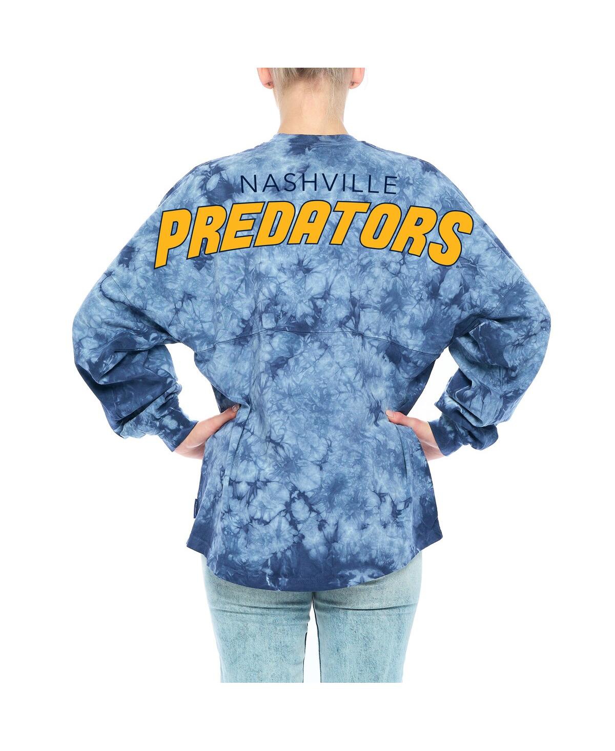 Fanatics Branded Navy Nashville Predators Crystal-dye Long Sleeve T-shirt In Navy