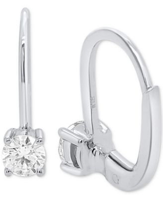 Lab Grown Diamond Leverback Earrings (1/2 ct. t.w.) in Sterling Silver or  14K Gold-Plated Sterling Silver