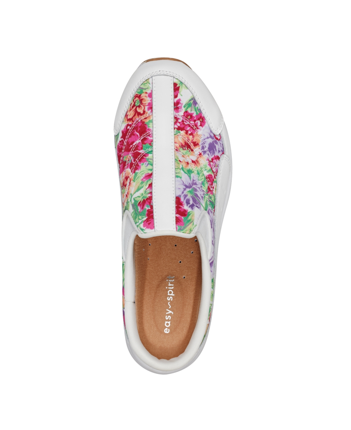 Shop Easy Spirit Women's Travel Time Slip-on Walking Mules In White,pink Floral