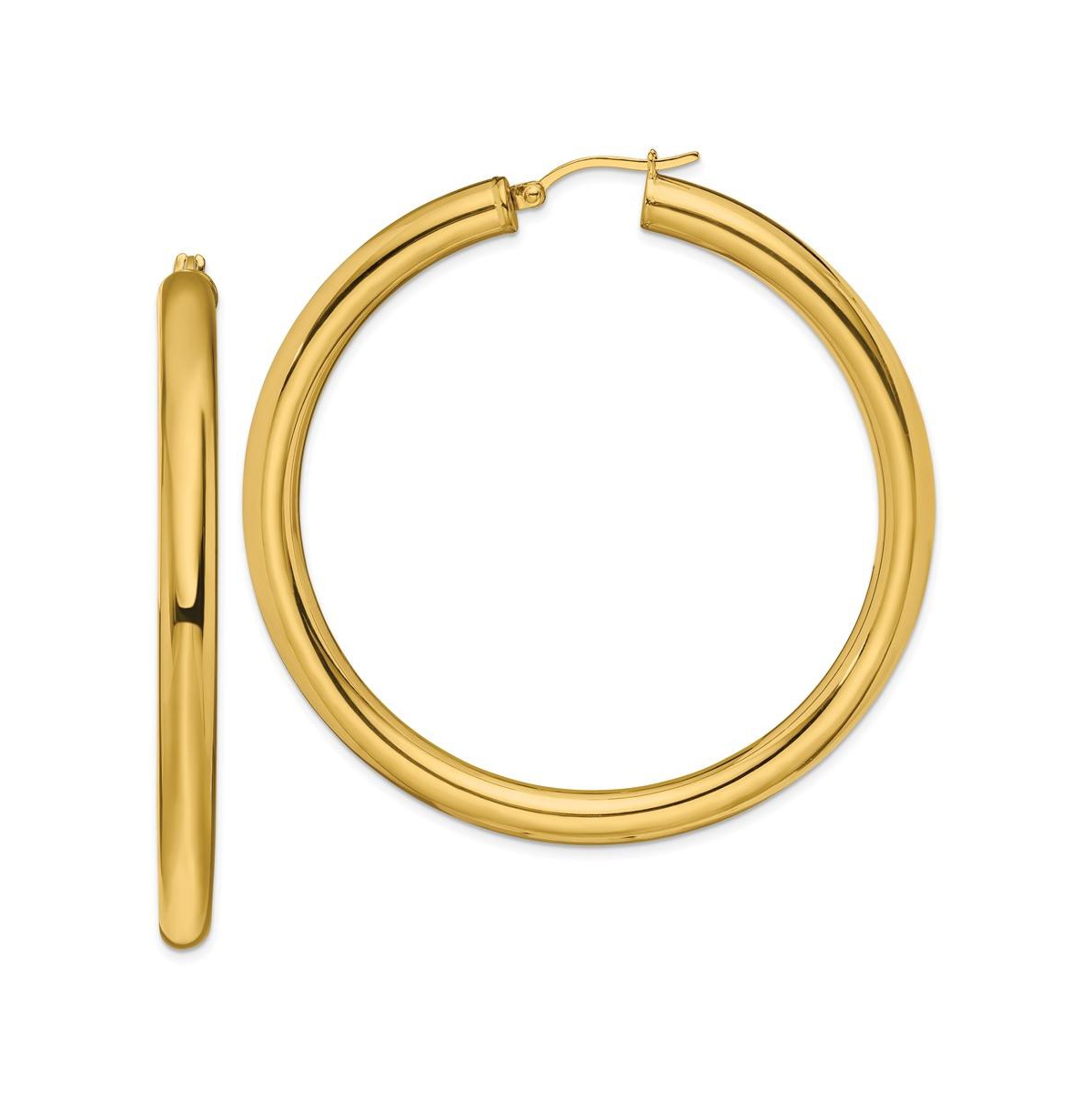 Stainless Steel Polished Yellow Ip-plated Hoop Earrings - Gold