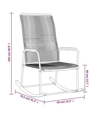 Patio Rocking Chair Black 23.2"x31.3"x40.9" PVC Rattan