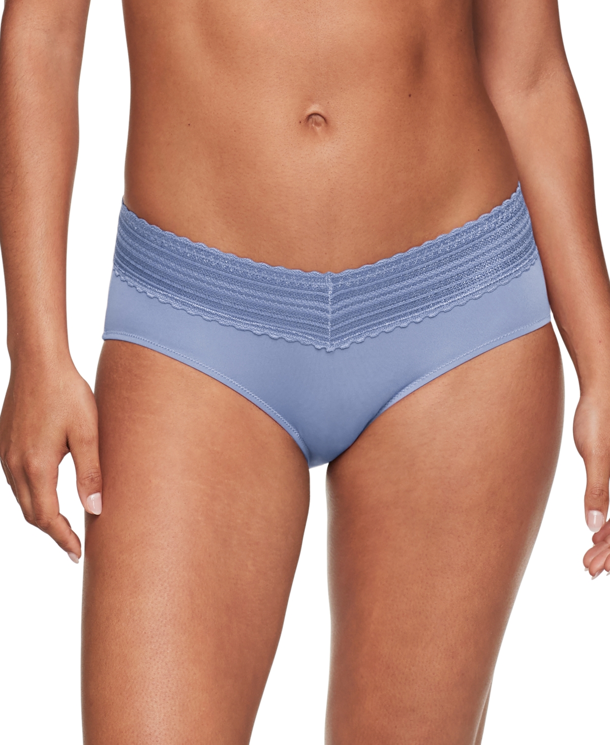 Warner's Warners No Pinching, No Problems Dig-free Comfort Waist With Lace Microfiber Hipster 5609j In Periwinkle