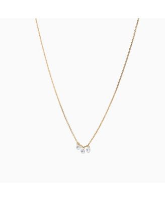 Sterling Silver 18k Gold Plated Emmeline Three Charms Necklace