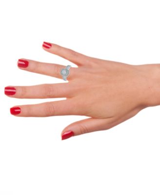 Diamond Oval Double Halo Engagement Ring (1 ct. t.w.) in 14k White Gold