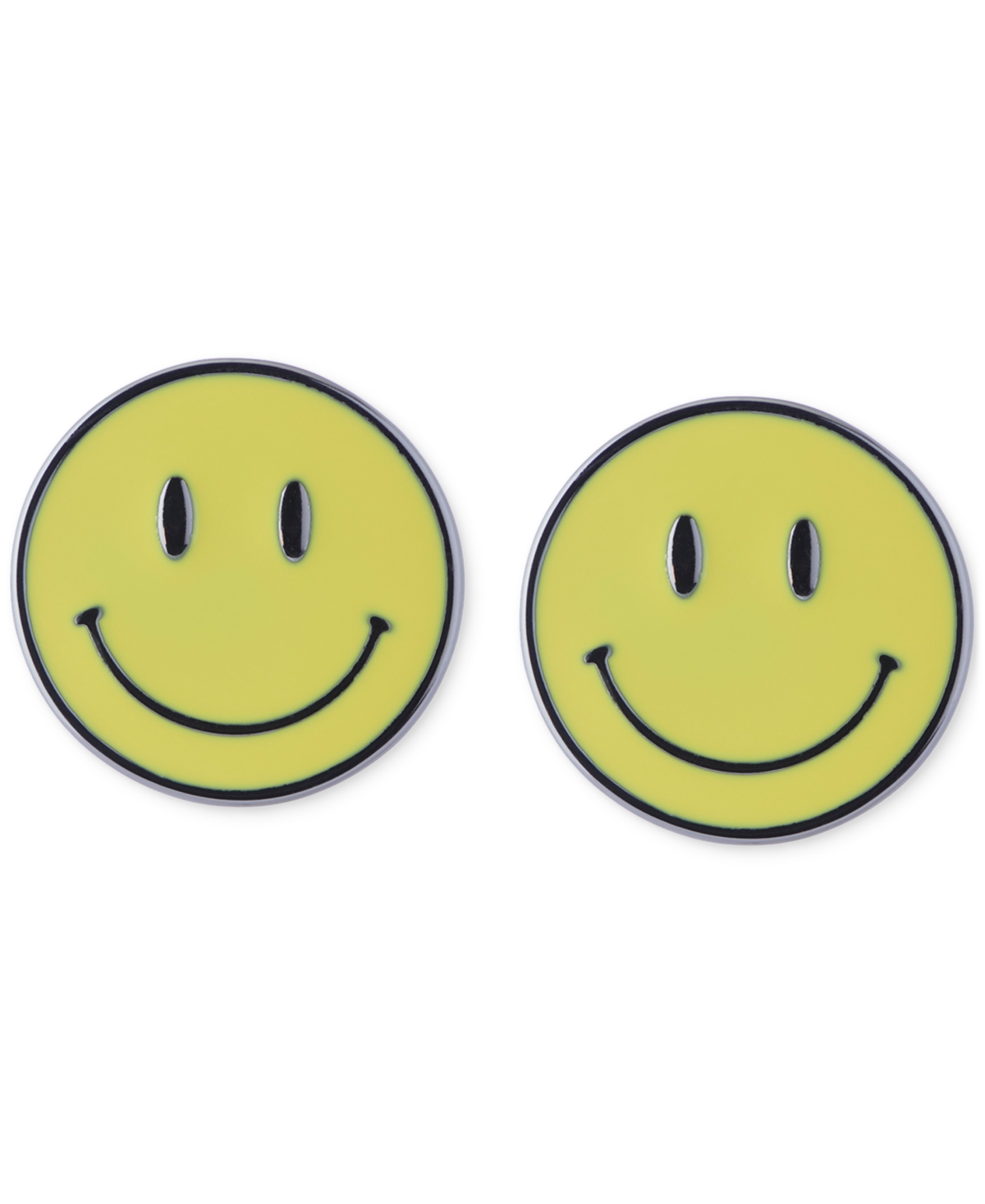 Lucky BrandTone Yellow Happy Face Pin - Silver