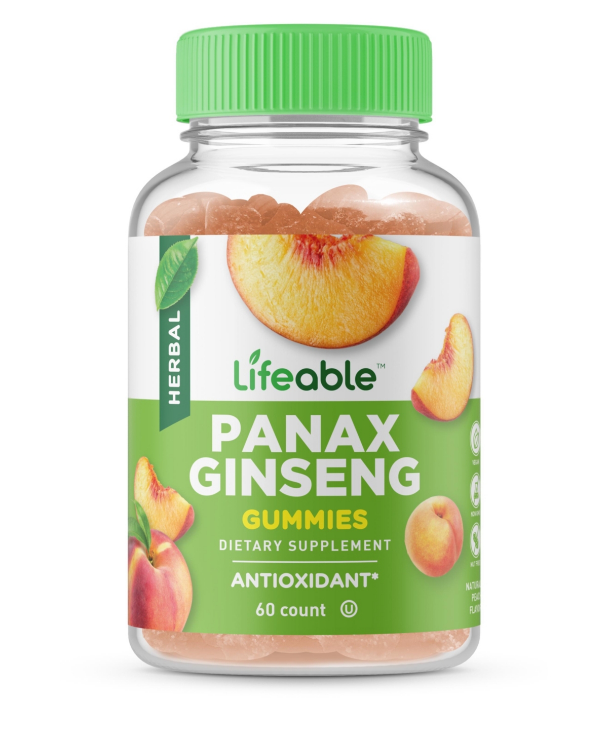 Panax Ginseng Root Extract Gummies - Antioxidant Support - Great Tasting Natural Flavor, Herbal Supplement Vitamins - 60 Gummies - Open Misce
