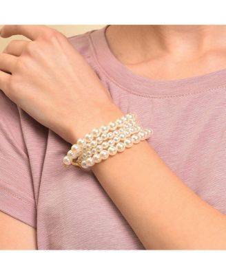 Women's White  Pearl Strand Bracelet