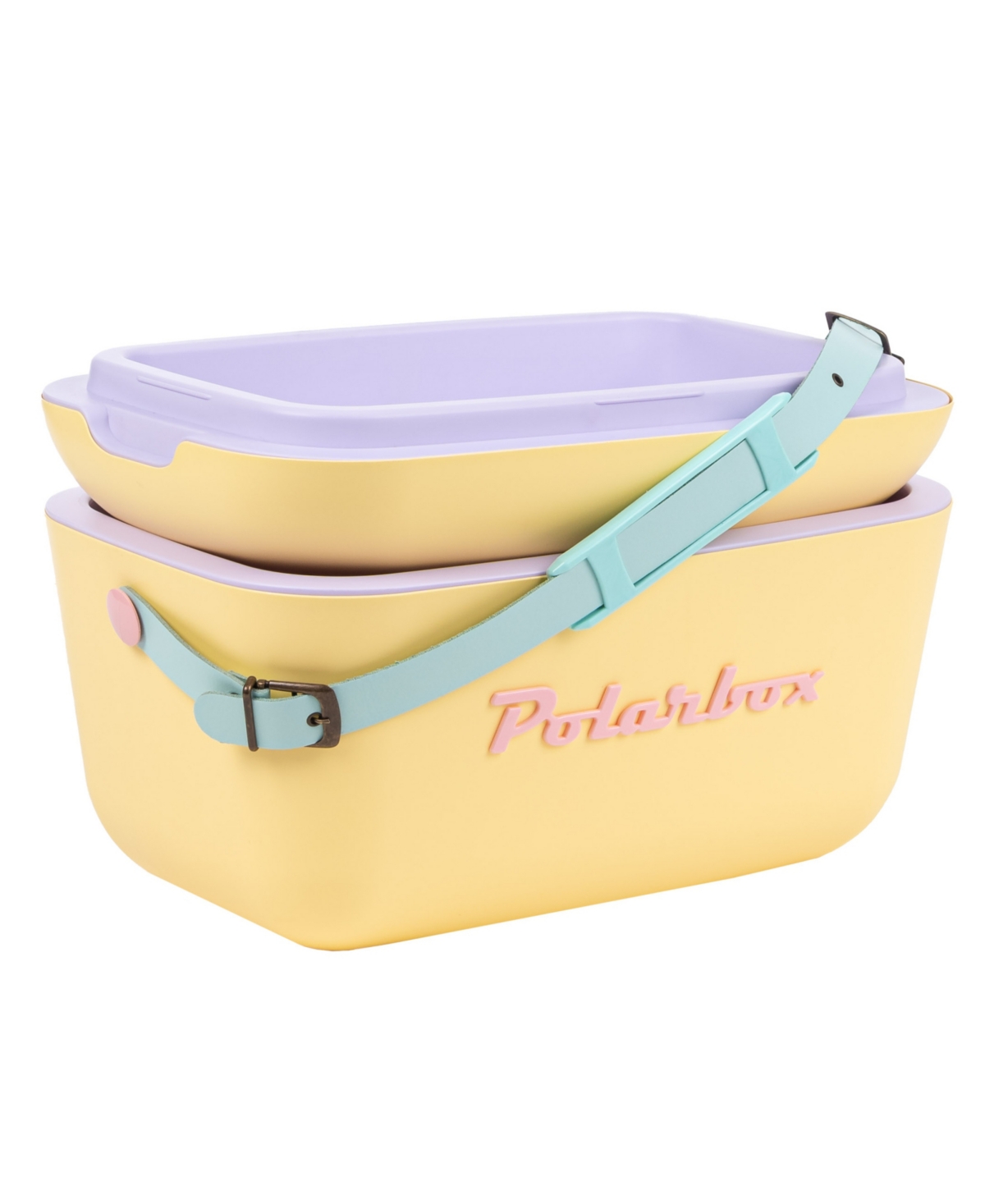 Polarbox Pop 21 Qt. Retro Portable Cooler In Cyan,yellow