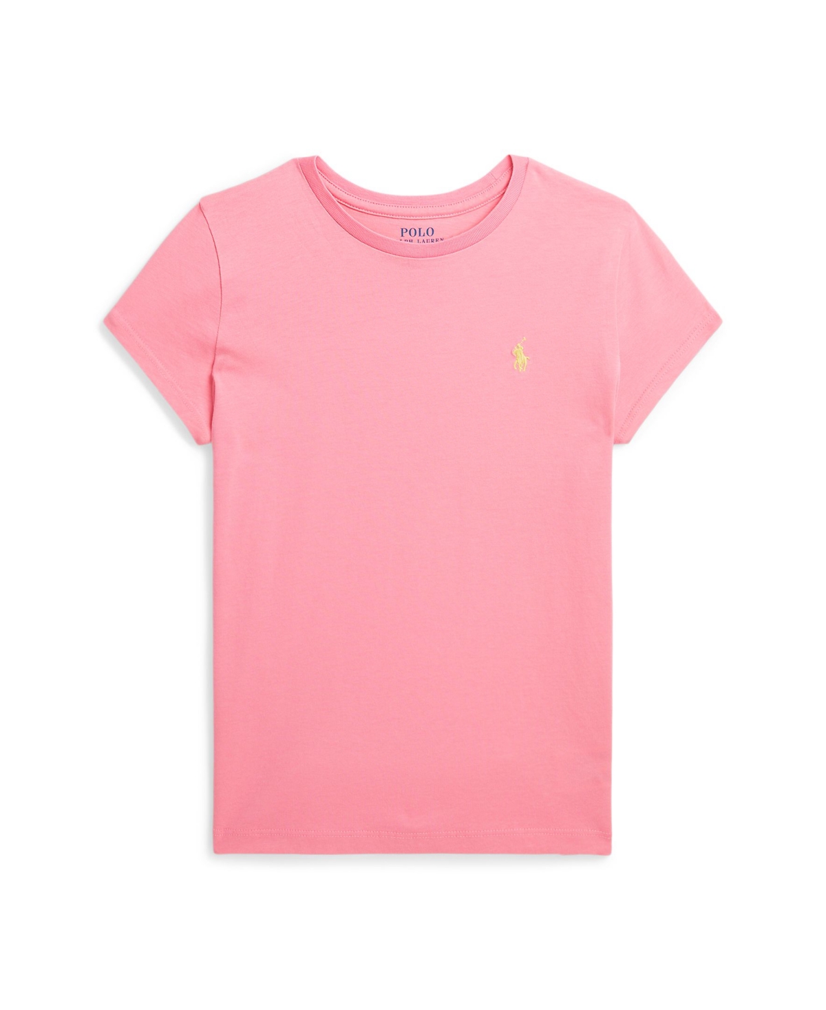 Polo Ralph Lauren Toddler And Little Girls Cotton Jersey T-shirt In Florida Pink With Oasis Yellow