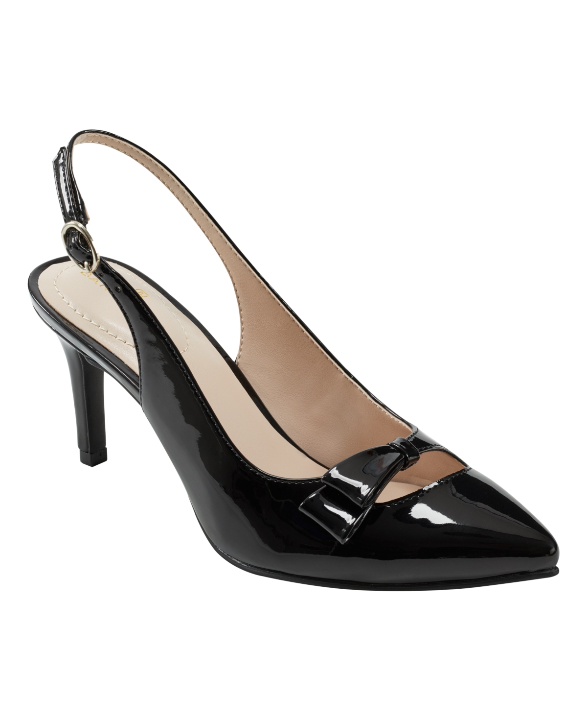 Women's Gelli Bow Detail Slim Heel Dress Pumps - Black Patent - Faux Patent Leather