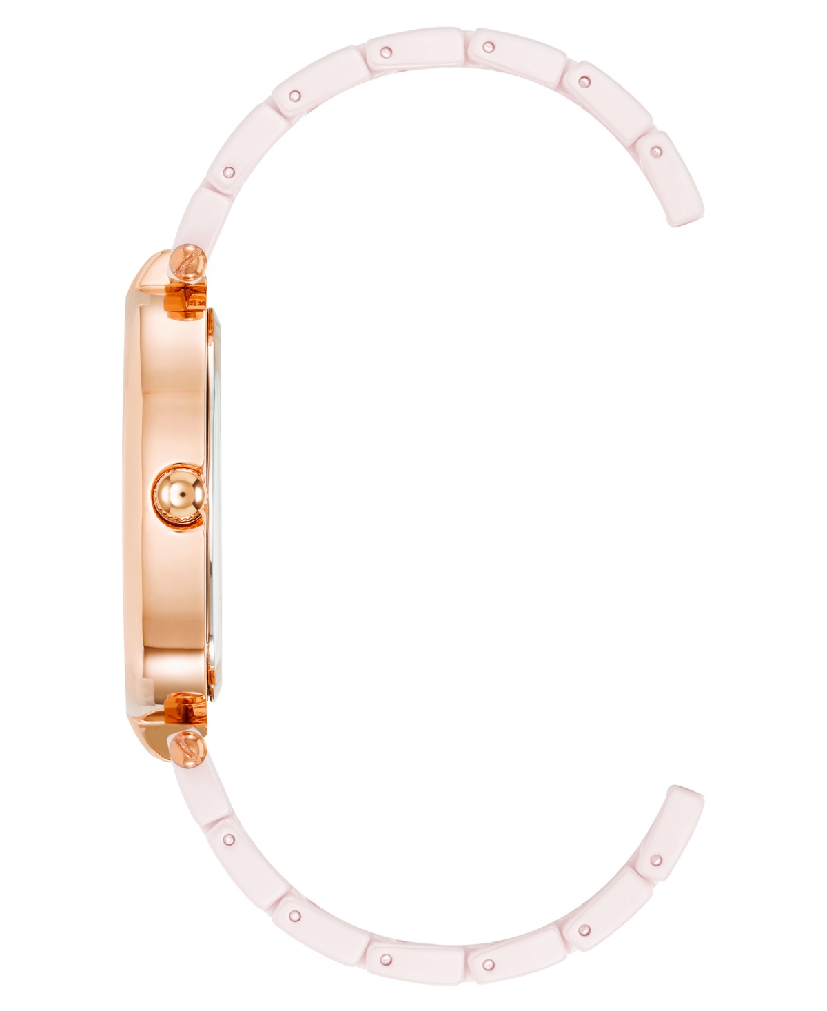 Anne Klein Women's Quartz Blush Ceramic Link Bracelet Watch, 36mm In Blush