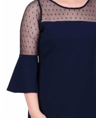 Women's Illusion Neck Scuba Dress