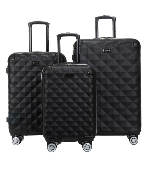 Чемоданы Kenneth Cole Reaction Diamond Tower 3 Piece Hardside Expandable Luggage Set, цвет: Чёрный