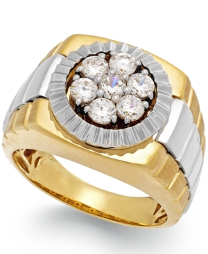image of Men-s Diamond Two-Tone Ring in 10k Gold (1 ct. t.w.)