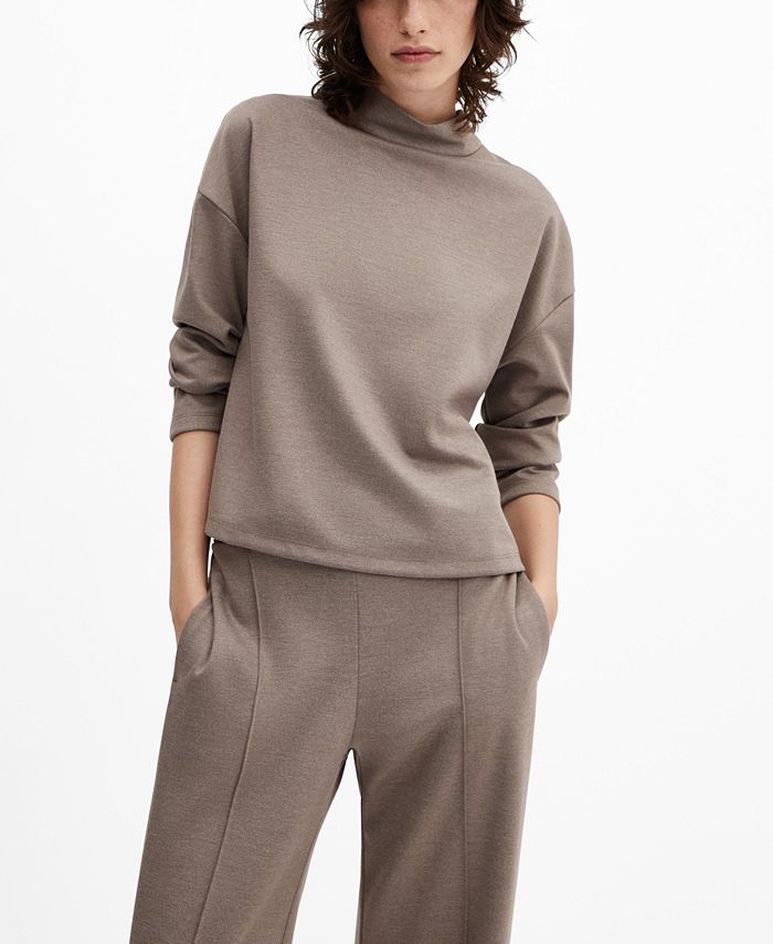 MANGO Women's Cowl Turtle Neck Sweatshirt Macy's
