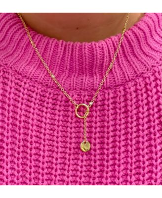 Cubic Zirconia Circle Lariat Necklace