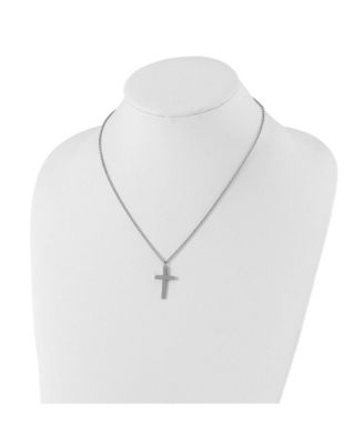 10K Yellow Gold Small Plain Cross Pendant – 1 Inch (25mm) – 0.36g – Juelbox