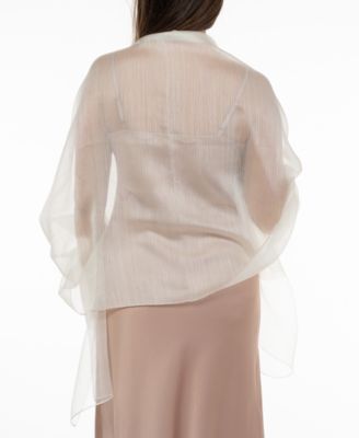 Women's Metallic Organza Evening Wrap