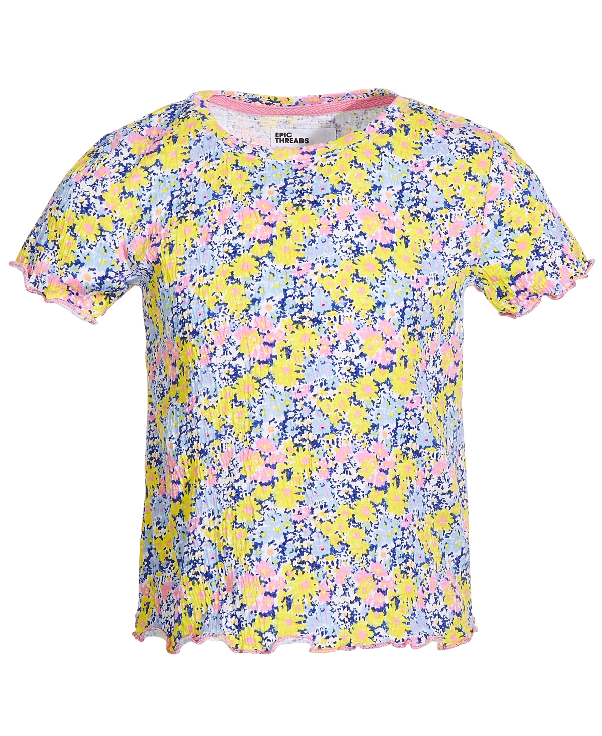 Shop Epic Threads Little Girls Field Flowers Printed T-shirt, Created For Macy's In Bright White