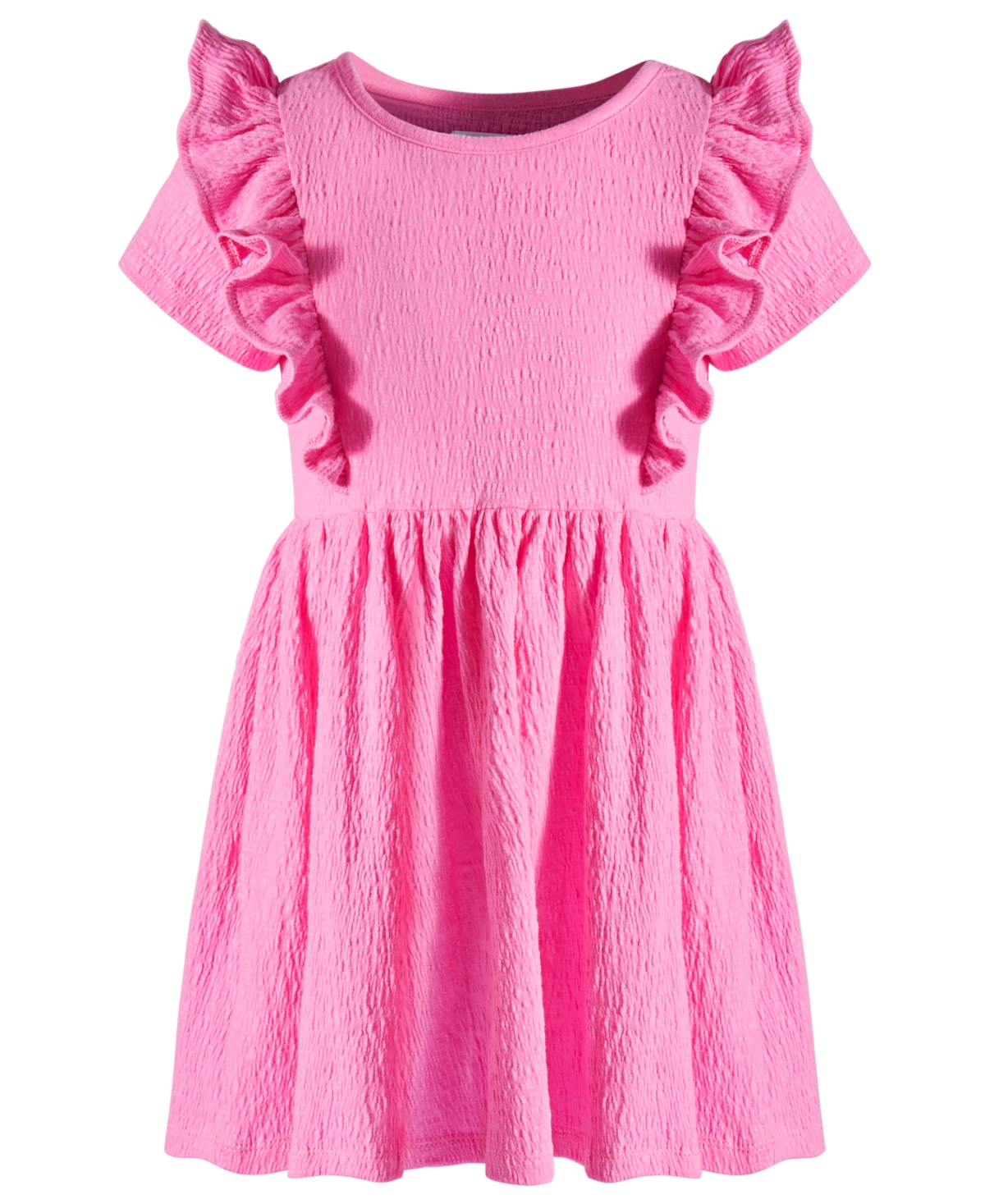 Shop Epic Threads Little Girls Textured Ruffled Dress, Created For Macy's In Juicy Pink