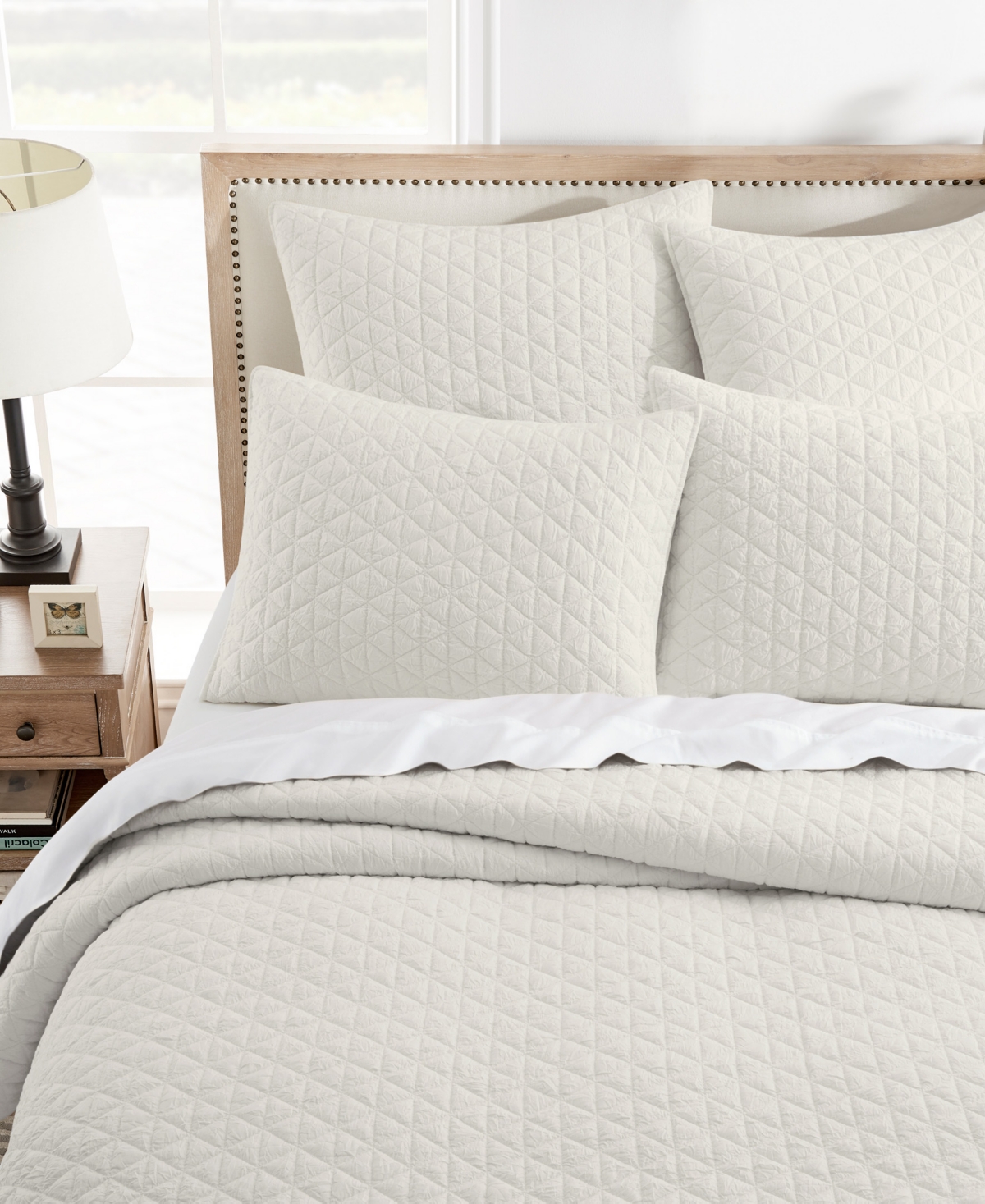 Levtex Homthreads Rowan Enzyme Wash 3-pc. Quilt Set, King/california King In Cream