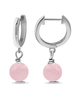 Silver Plated Multi Genuine Stone Huggie Hoop Earrings