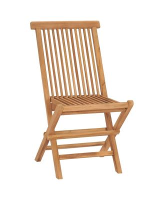 Folding Patio Chairs 2 pcs Solid Teak Wood
