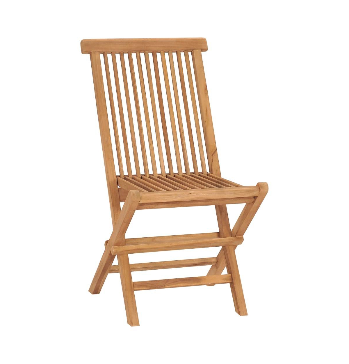 Folding Patio Chairs 2 pcs Solid Teak Wood