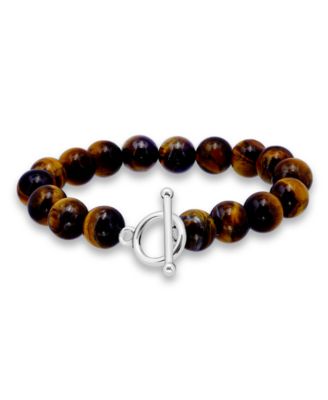 Silver Plated Multi Genuine Stone Stretch Bracelet