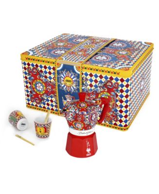 Bialetti Dolce&Gabbana Set 2 Cup Moka with 2 Cups and Gold-Tone