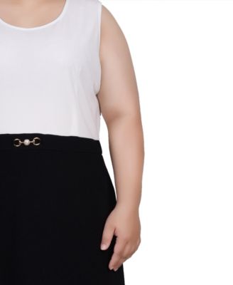 Plus Size 3/4 Sleeve Dress, 2 Piece Set