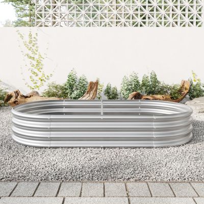 Streamdale Oval Metal Raised Garden Bed for Plants and Flowers
