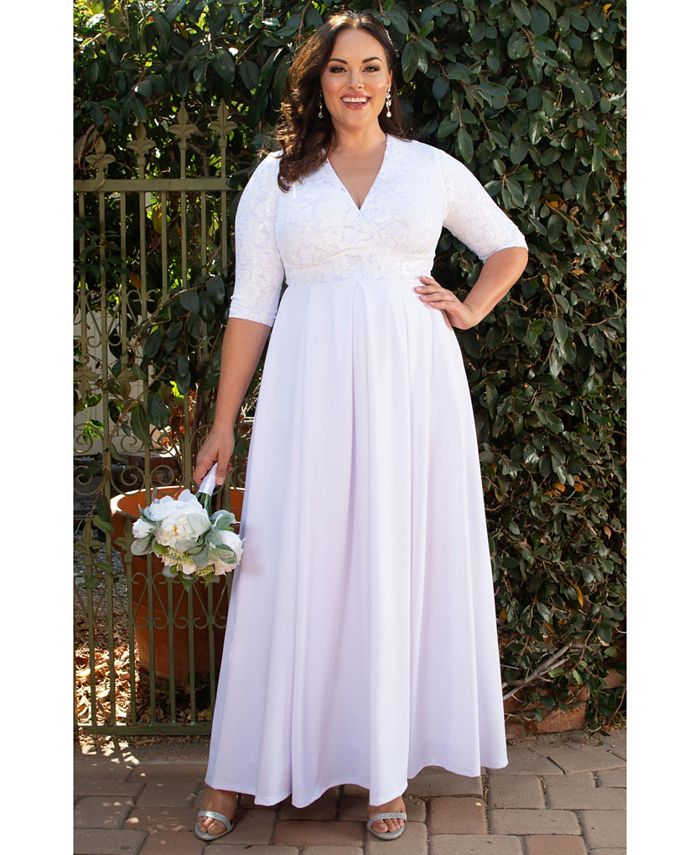 Kiyonna Women's Plus Size Starlight Sequined Wedding Gown - Macy's