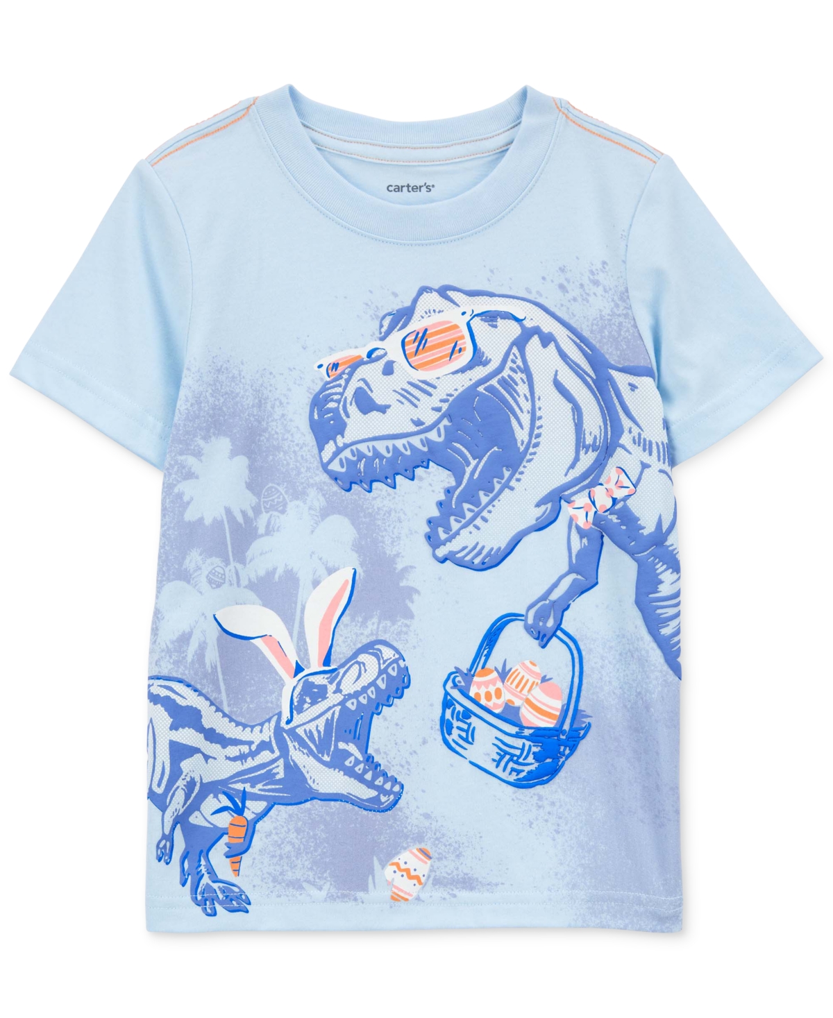 Carter's Babies' Toddler Boys Easter Bunny Dinosaur Jersey T-shirt In Blue