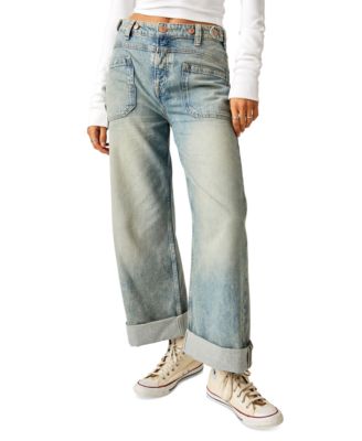 Free People - Women's Cotton Palmer Cuffed Boyfriend Jeans