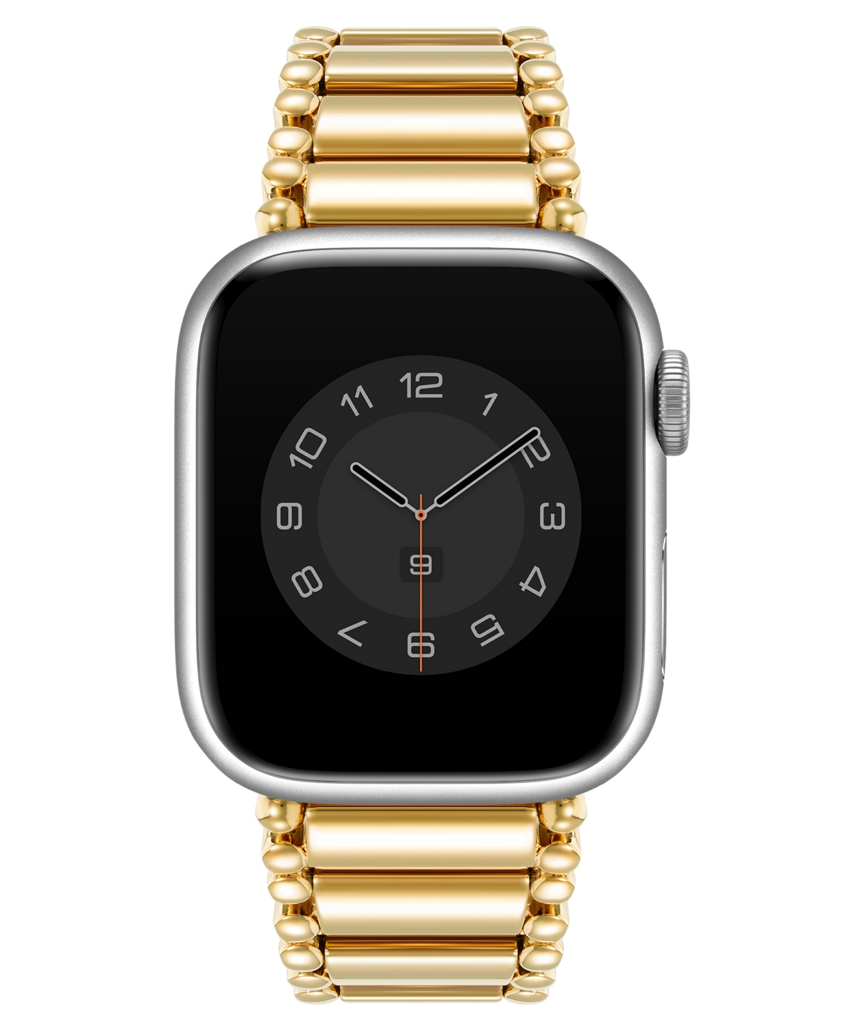 Anne Klein Women's Gold-tone Bead Accented Link Bracelet Compatible With 38mm/40mm/41mm Apple Watch