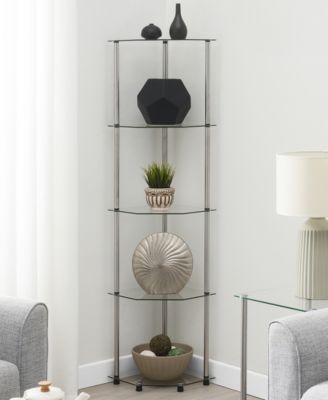 13.75" Glass Designs2Go Classic 5 Tier Corner Tower