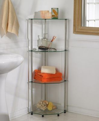 13.75" Glass Designs2Go Classic 4 Tier Corner Shelf
